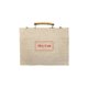Houten schilderset met handvat en sluiting.