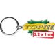 Metalen sleutelhanger met hanger en metalen ring.