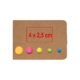 Papieren sticky note set met ronde sticky markers in diverse kleuren.