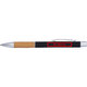 Zwarte aluminium en bamboe balpen met clip.