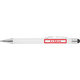 Witte balpen met touchpen en clip.