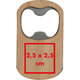 Houten flesopener met metalen inzetstuk.