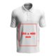 Unisex poloshirt van stof met korte mouwen en knoopsluiting.