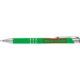 Groene gelpen met metalen elementen en clip.