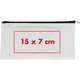 Witte stoffen etui met ritssluiting.