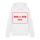Witte stoffen hoodie met capuchon en kangoeroezak.