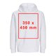 Unisex sweater met capuchon en volledige ritssluiting.