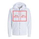 Wit stoffen sweatjack met capuchon, ritssluiting en unisex snit.