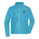 Turquoise fleecejack van polyester met volledige ritssluiting.