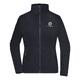 Marineblauwe fleece jacket van polyester voor dames met volledige ritssluiting.