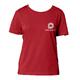 Rood dames T-shirt van biologisch katoen met korte mouwen en een ronde hals.