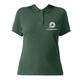 Groen katoenen poloshirt voor dames met knoopsluiting.