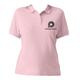 Roze biologisch katoenen poloshirt met korte knoopsluiting.
