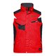Rood polyester-katoen mix werkvest met meerdere zakken.