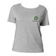 Grijs gem�leerd katoenen T-shirt voor dames.